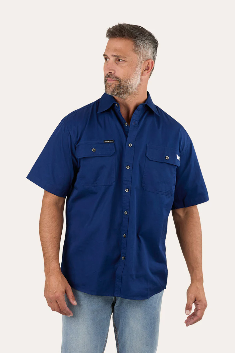 Lake Argyle Mens Short Sleeve Full Button Work Shirt - Image 44