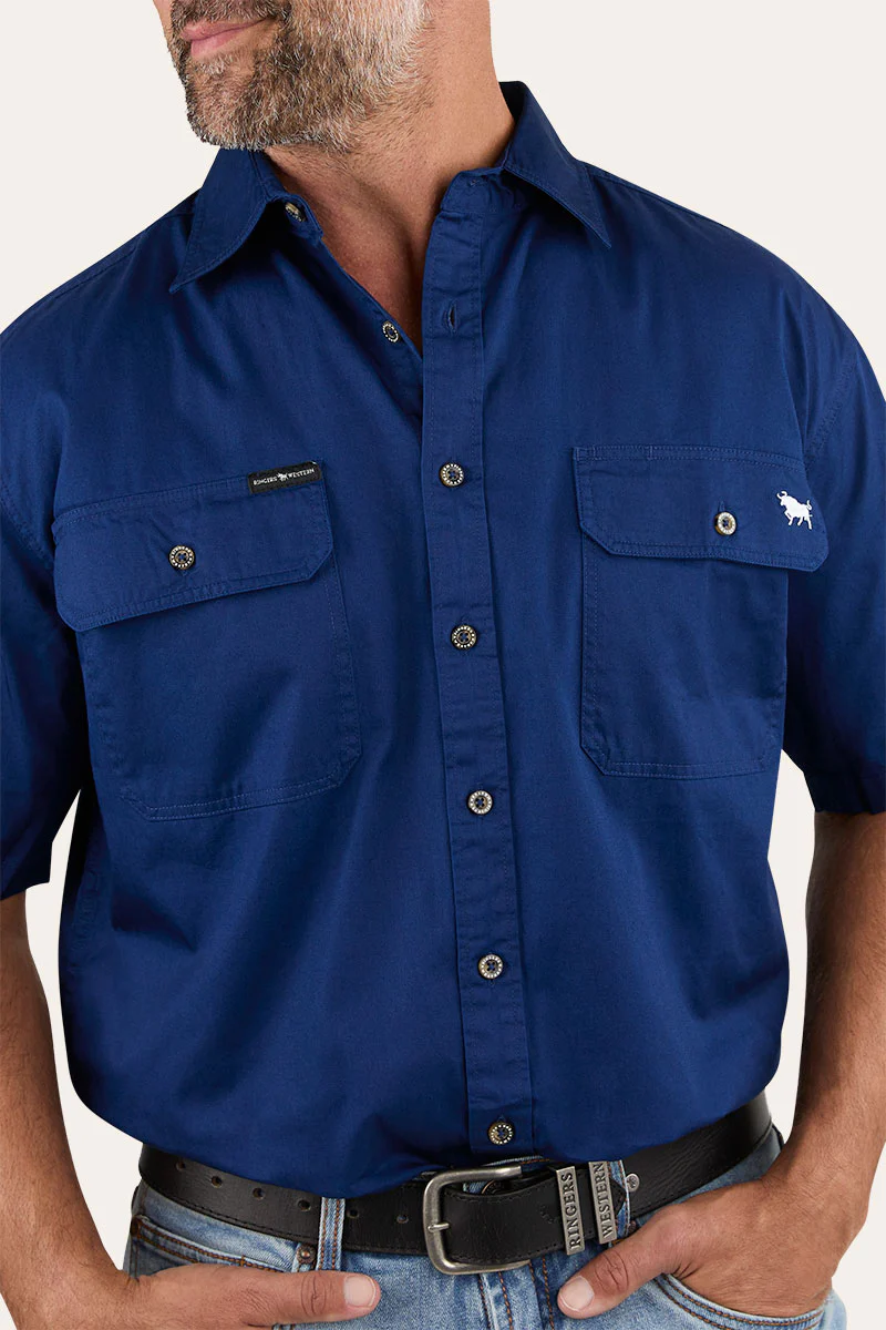 Lake Argyle Mens Short Sleeve Full Button Work Shirt - Image 45