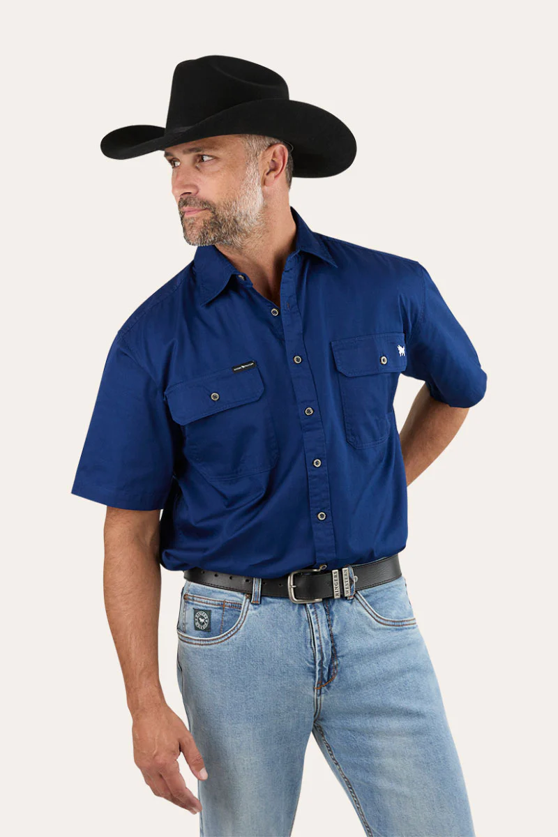 Lake Argyle Mens Short Sleeve Full Button Work Shirt - Image 46