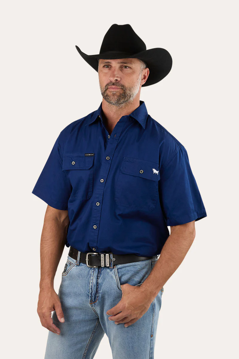 Lake Argyle Mens Short Sleeve Full Button Work Shirt - Image 48