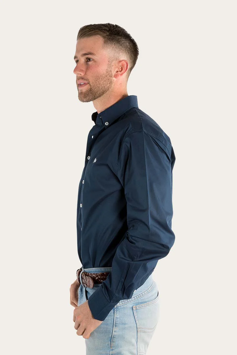 Longreach Mens Plain Stretch Poplin Dress Shirt - Image 2