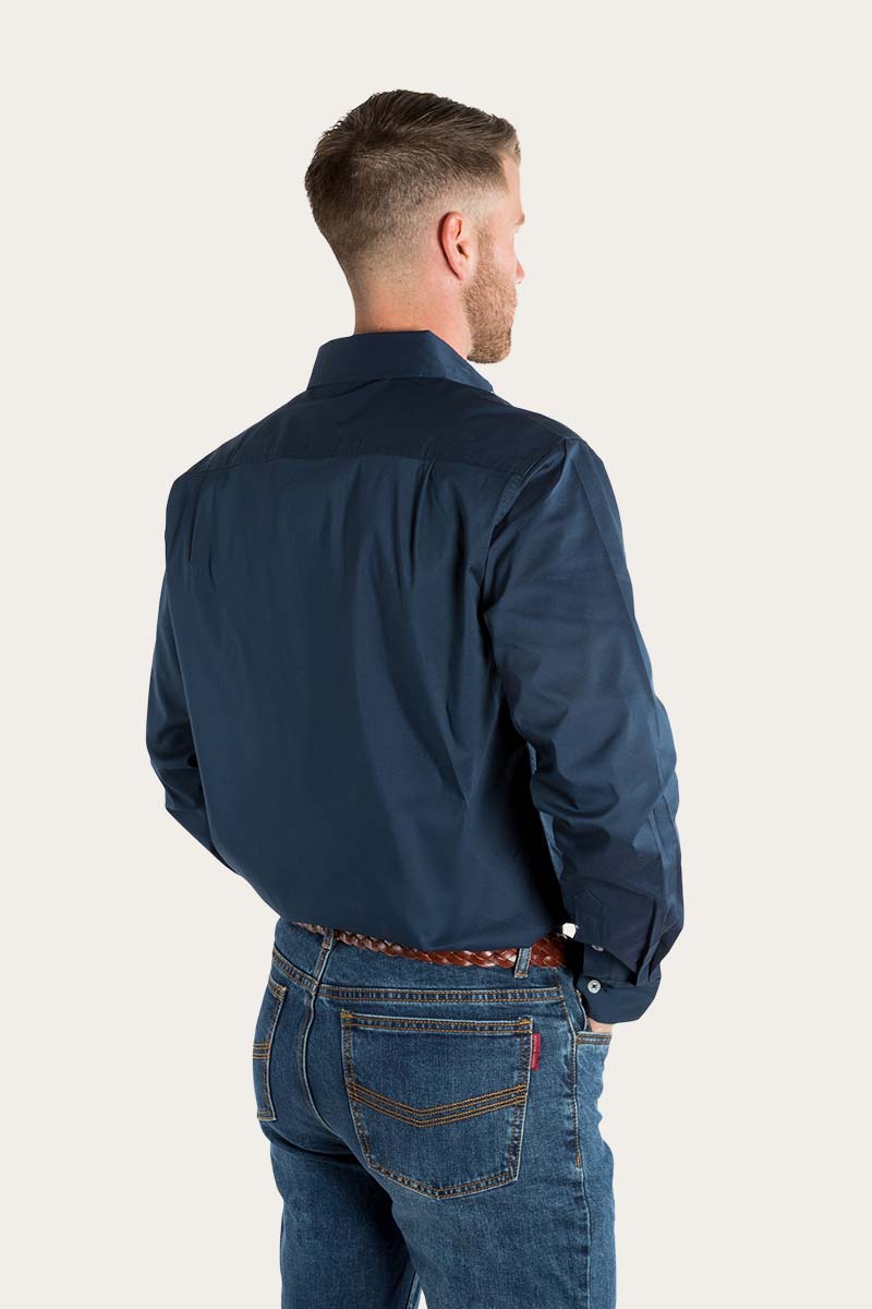 Longreach Mens Plain Stretch Poplin Dress Shirt - Image 4