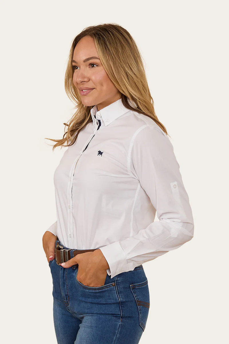 Longreach Womens Plain Stretch Poplin Dress Shirt - Image 10