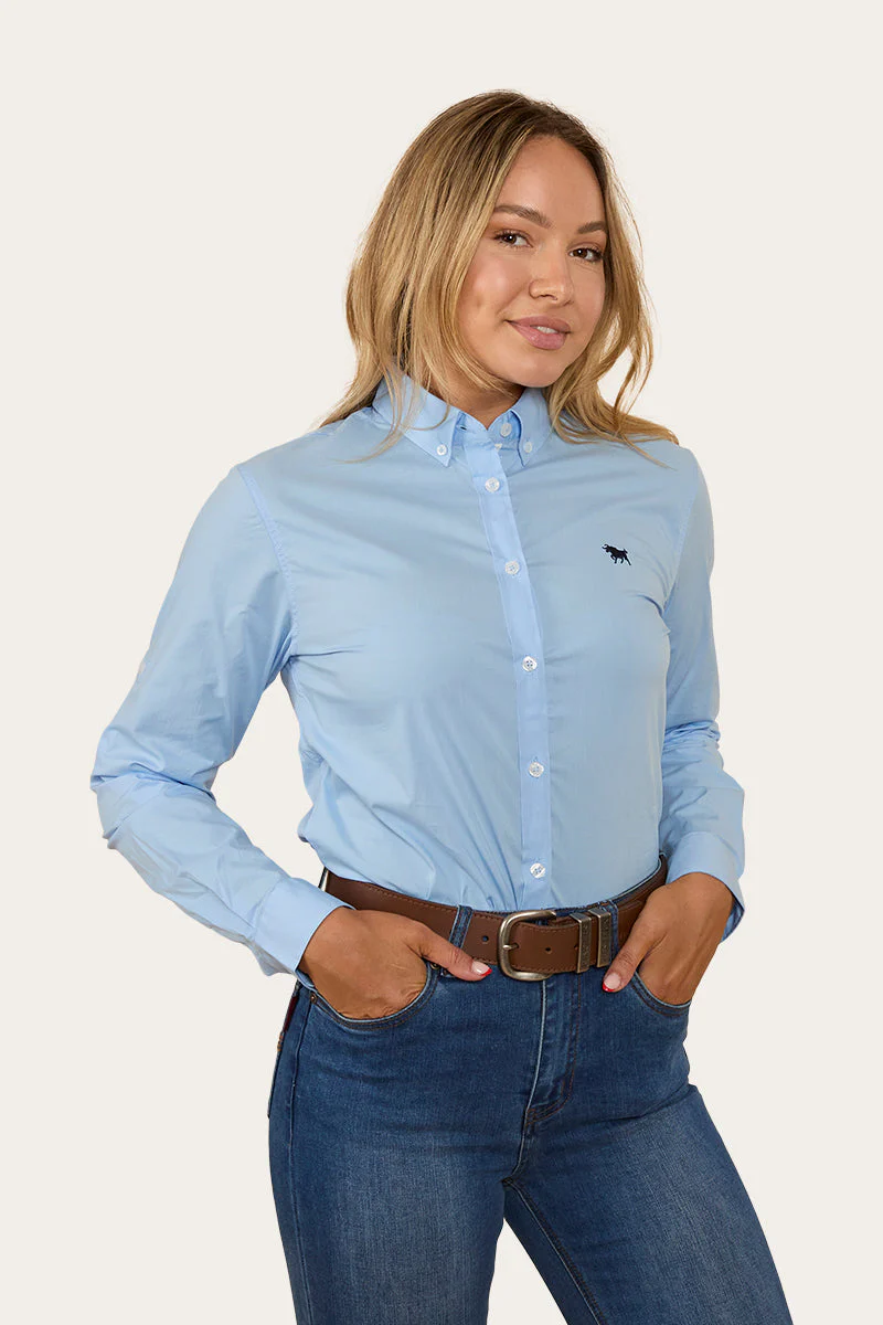 Longreach Womens Plain Stretch Poplin Dress Shirt - Image 8