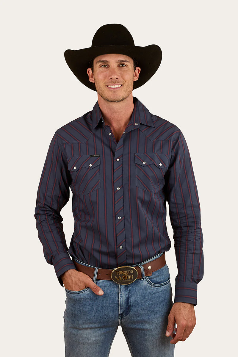 Mapleton Mens Western Shirt Stripe - Image 12