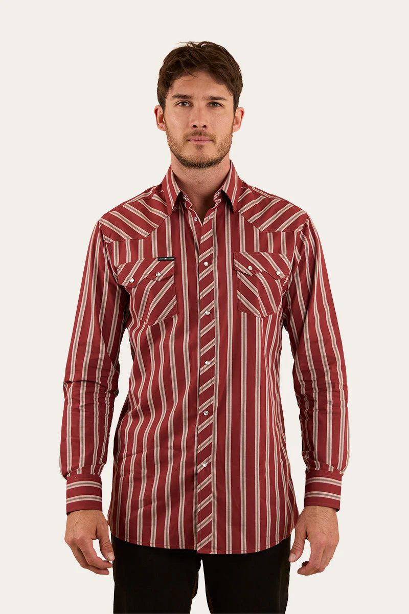 Mapleton Mens Western Shirt Stripe - Image 9