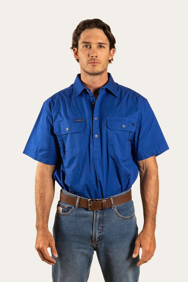 Pack Saddle Mens Short Sleeve Half Button Work Shirt - Image 50