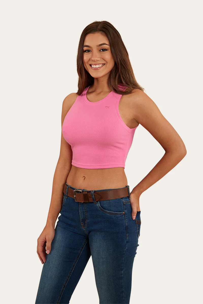 Paige Womens Cropped 2X2 Rib Tank - Image 11