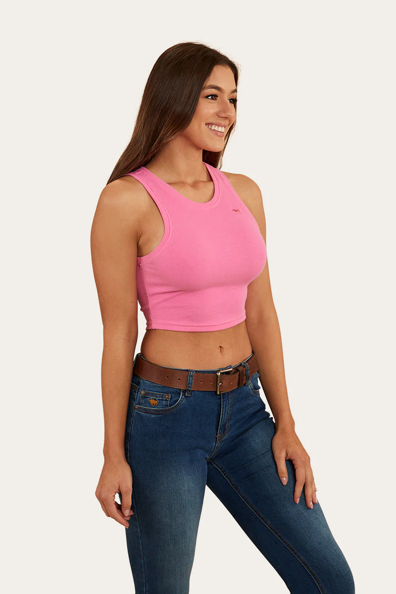 Paige Womens Cropped 2X2 Rib Tank - Image 13