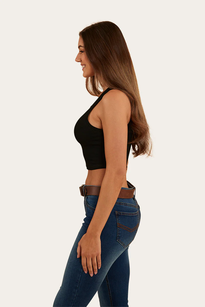 Paige Womens Cropped 2X2 Rib Tank - Image 3