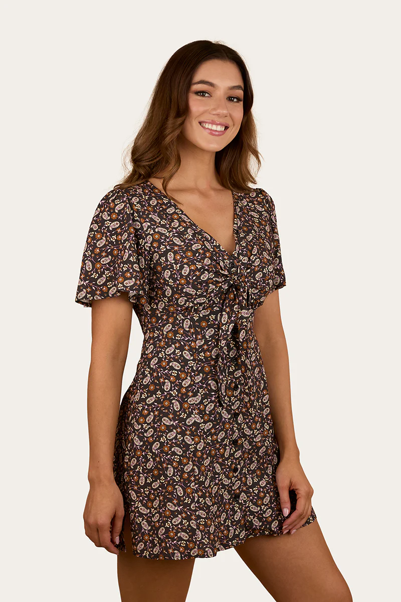 Patsy Womens Tie Front Mini Dress - Image 3