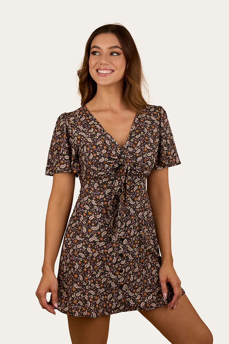 Patsy Womens Tie Front Mini Dress - Image 5