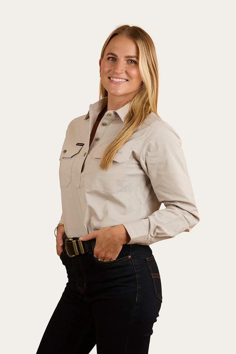 Pentecost River Womens Half Button Coolmax Work Shirt - Image 3