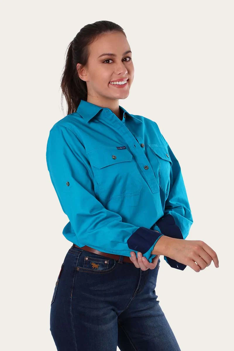 Pentecost River Womens Half Button Work Shirt - Image 118