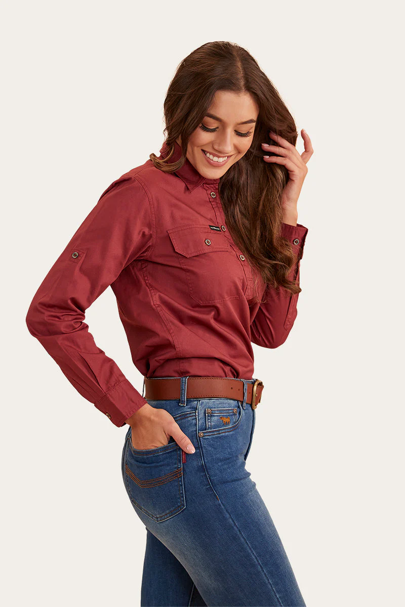 Pentecost River Womens Half Button Work Shirt - Image 28