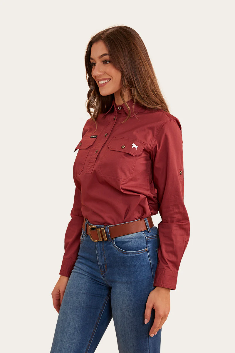 Pentecost River Womens Half Button Work Shirt - Image 29