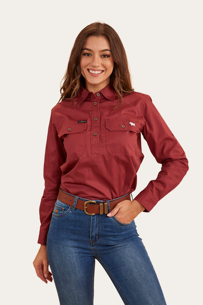Pentecost River Womens Half Button Work Shirt - Image 32