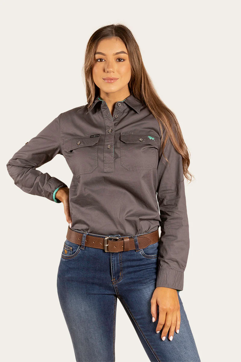 Pentecost River Womens Half Button Work Shirt - Image 86