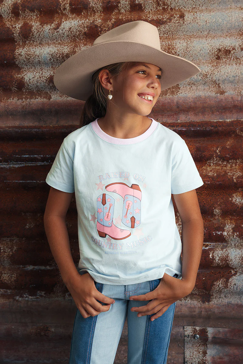 Raised On Country Music Girls Classic Fit T-Shirt - Image 2
