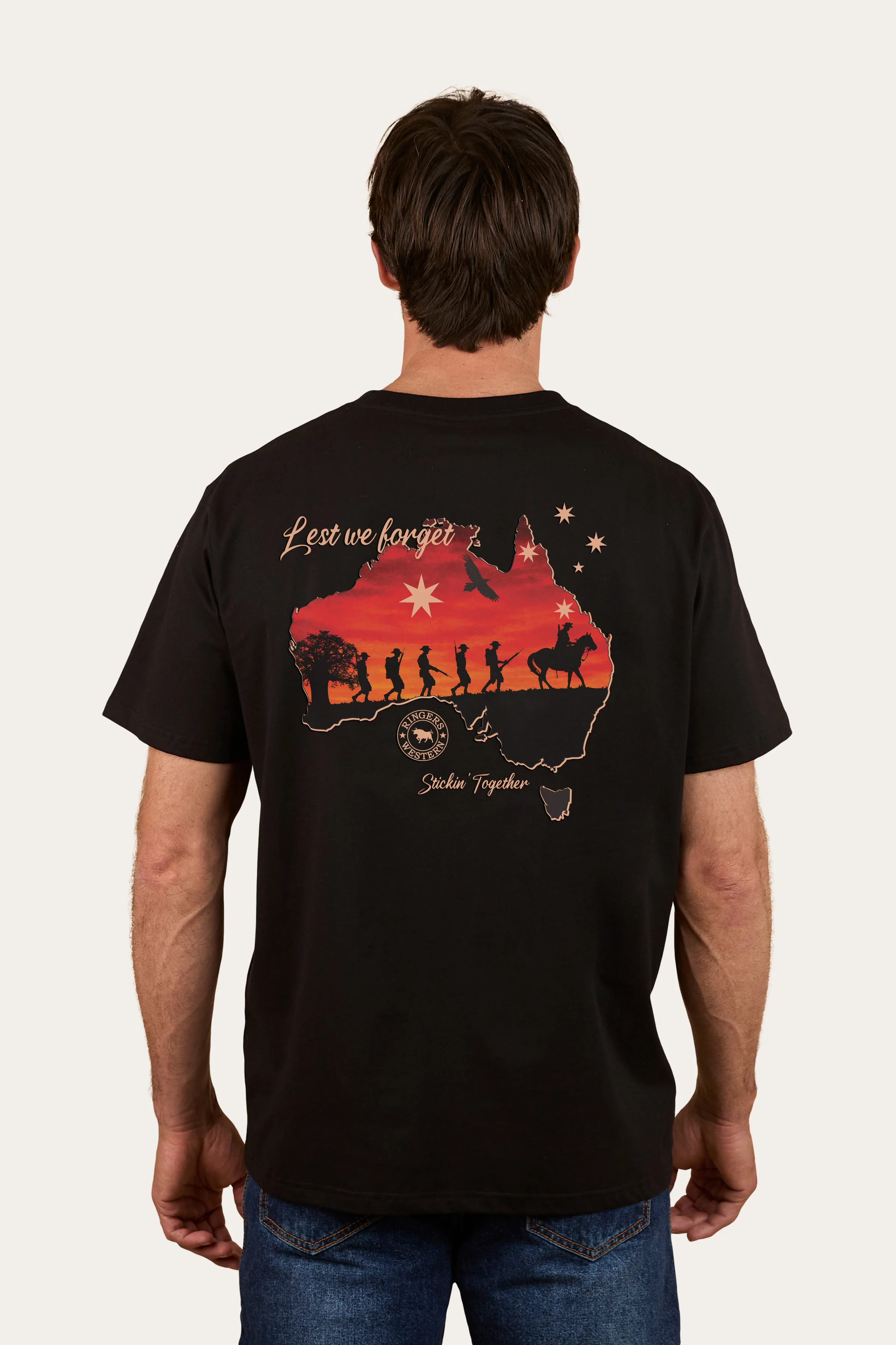 Ringers Western Lest We Forget Mens Stock Fit T-Shirt