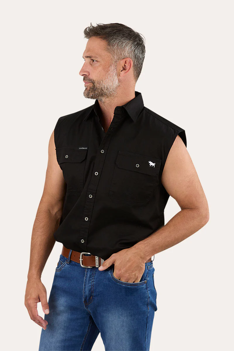 Rob Roy Mens Sleeveless Full Button Work Shirt - Image 11