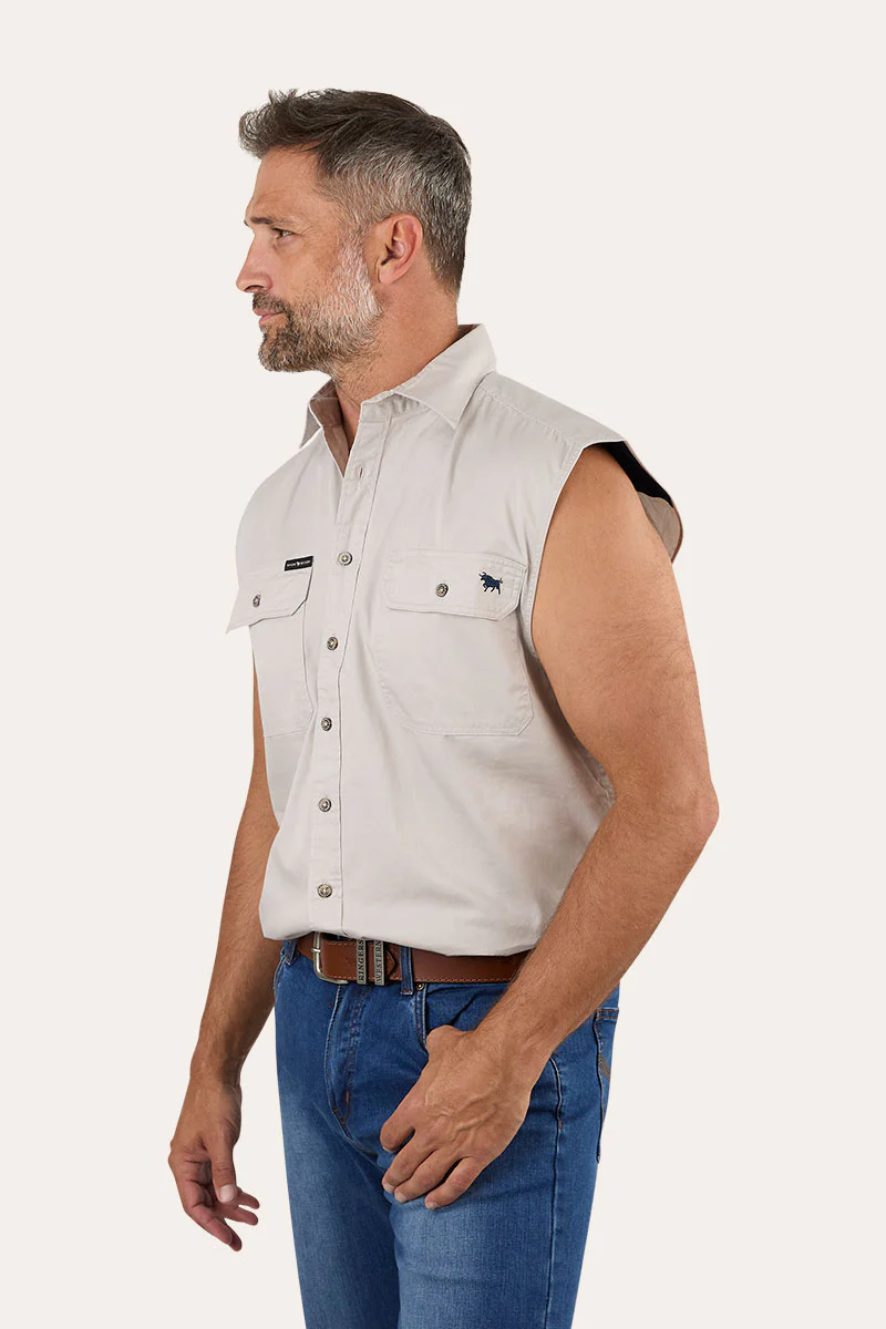 Rob Roy Mens Sleeveless Full Button Work Shirt - Image 3