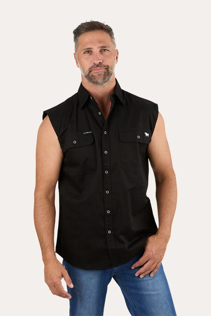 Rob Roy Mens Sleeveless Full Button Work Shirt - Image 7