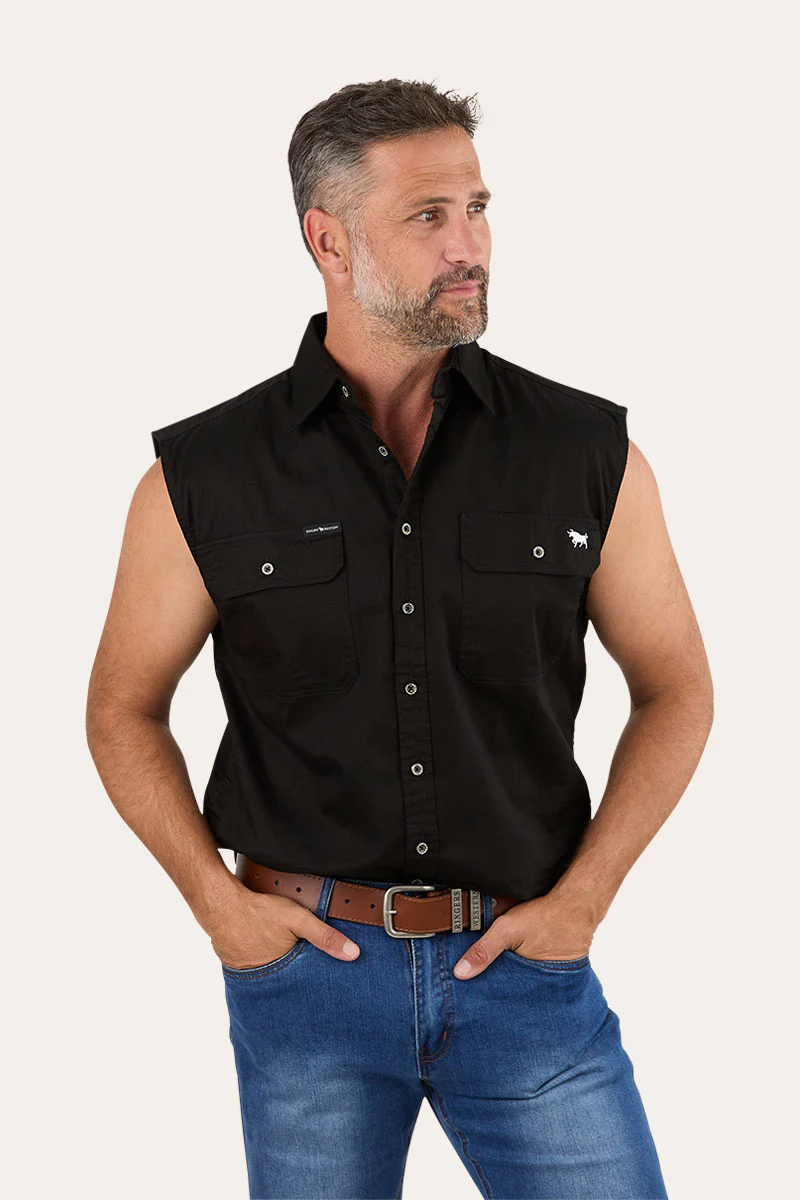 Rob Roy Mens Sleeveless Full Button Work Shirt - Image 8