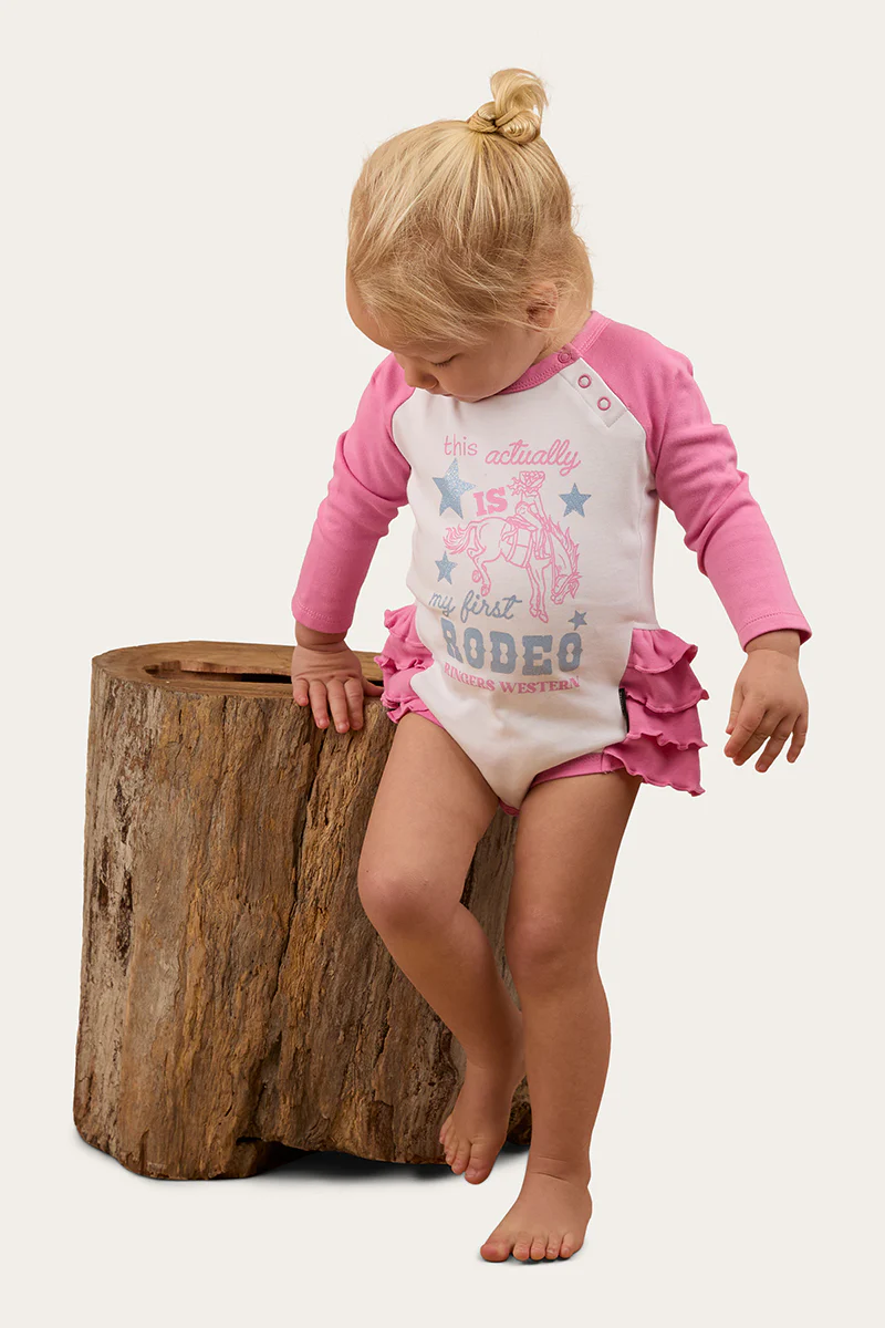 Rodeo Gal Babies LS Frill Romper - Image 3
