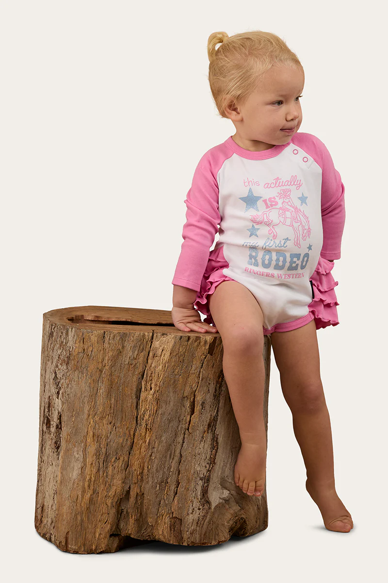 Rodeo Gal Babies LS Frill Romper - Image 4