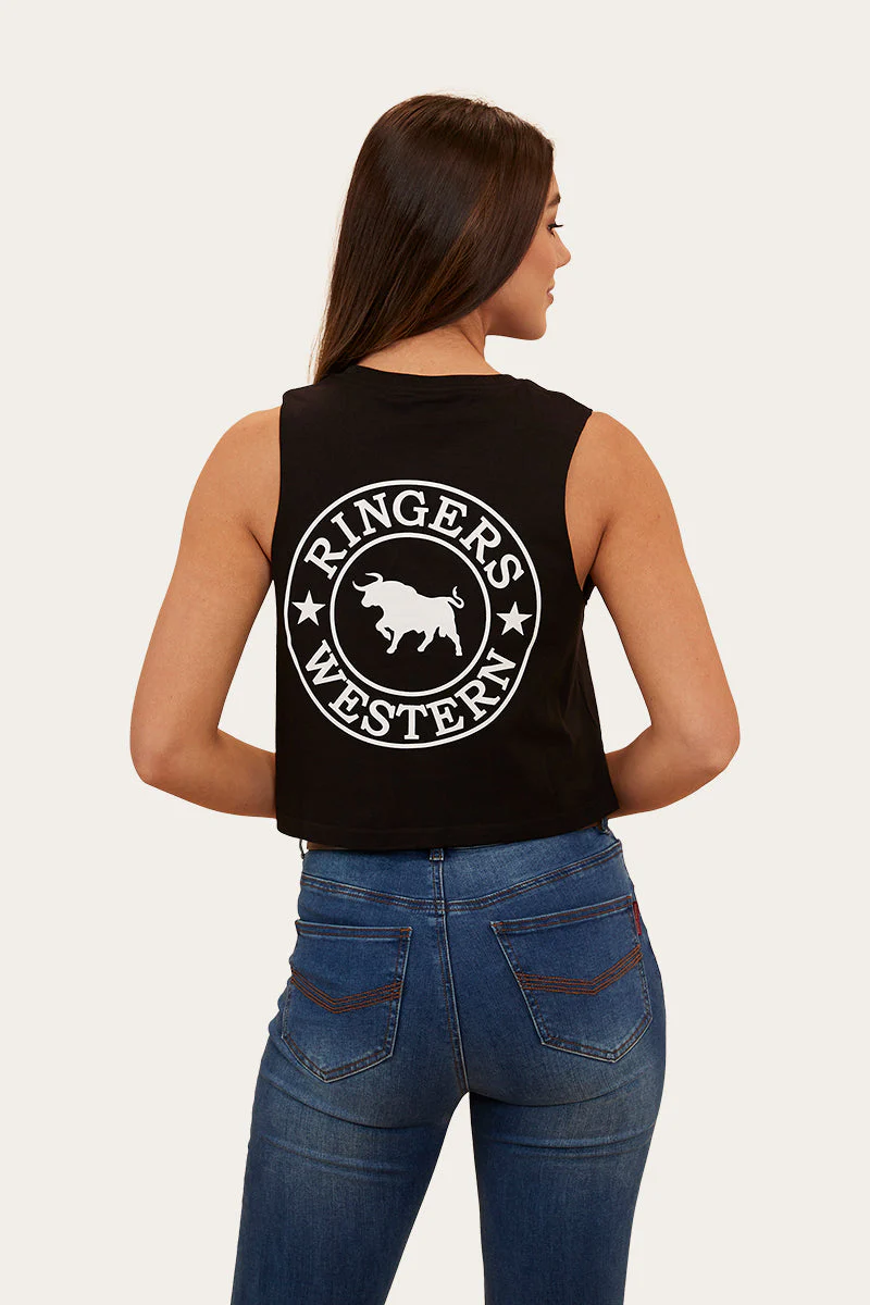 Signature Bull Womens Crop Muscle Tank - Image 4