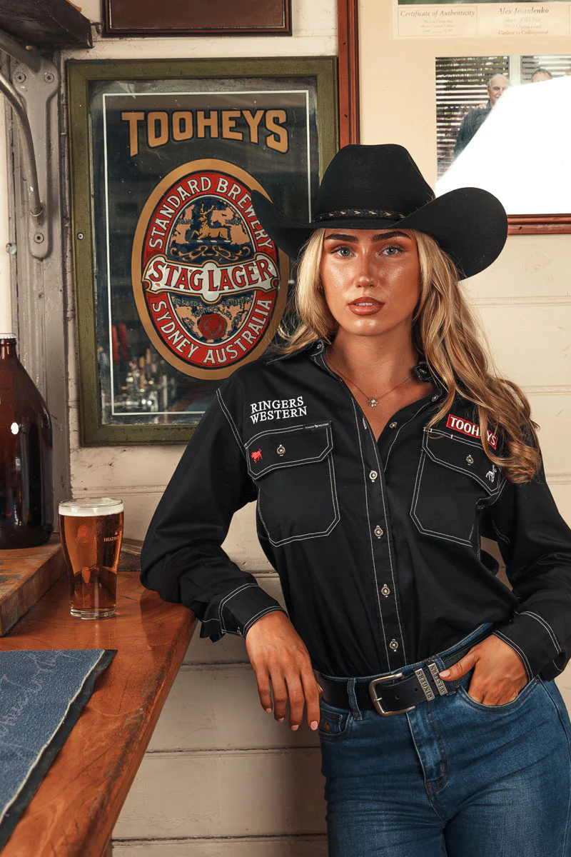 Tooheys X Ringers Womens Long Sleeve Full Button Work Shirt