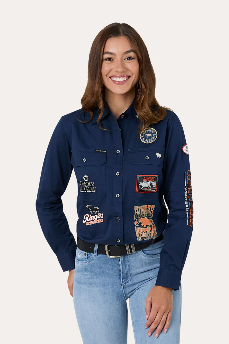 Trail Blazer Womens Full Button Work Shirt